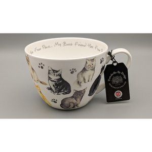 PORTOBELLO By DESIGN Cats My Best Friend Has Four Paws Bone China Jumbo Cup Mug